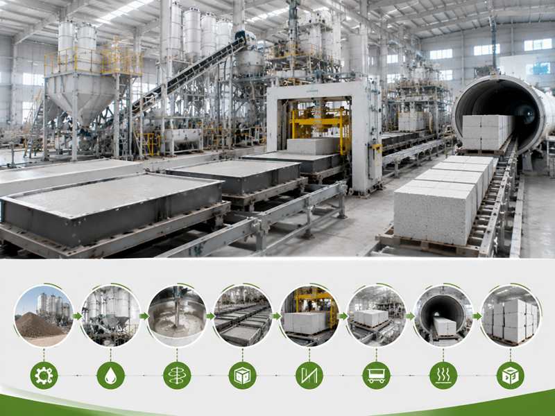 AAC Block Manufacturing Line for 200 1500 CBM Capacity