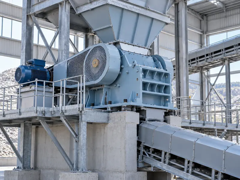 AAC Jaw Crusher Feed And Discharge